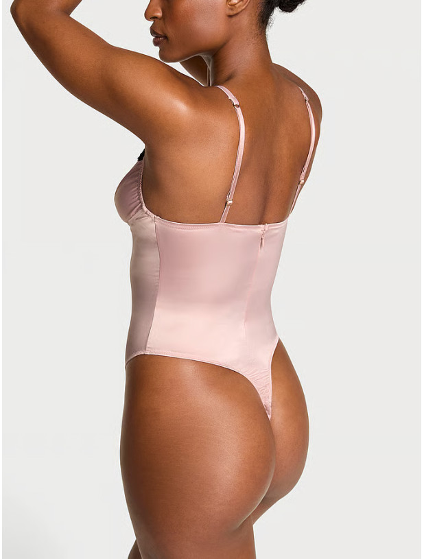 Боди Victoria's Secret Dream Angels Satin Lace-Trim Bodysuit_4