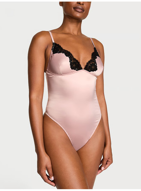 Боді Victoria's Secret Dream Angels Satin Lace-Trim Bodysuit